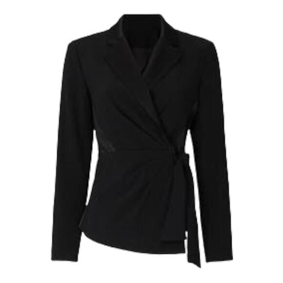 Flawed DVF  Lana Satin-Crepe Faux-Wrap Top 14 - Picture 5 of 9